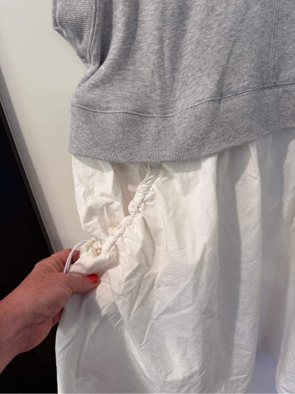 Anthropologie- Daily Practice Gray Sweatshirt Bubble Hem Dress w Open Back - Med - Picture 6 of 8